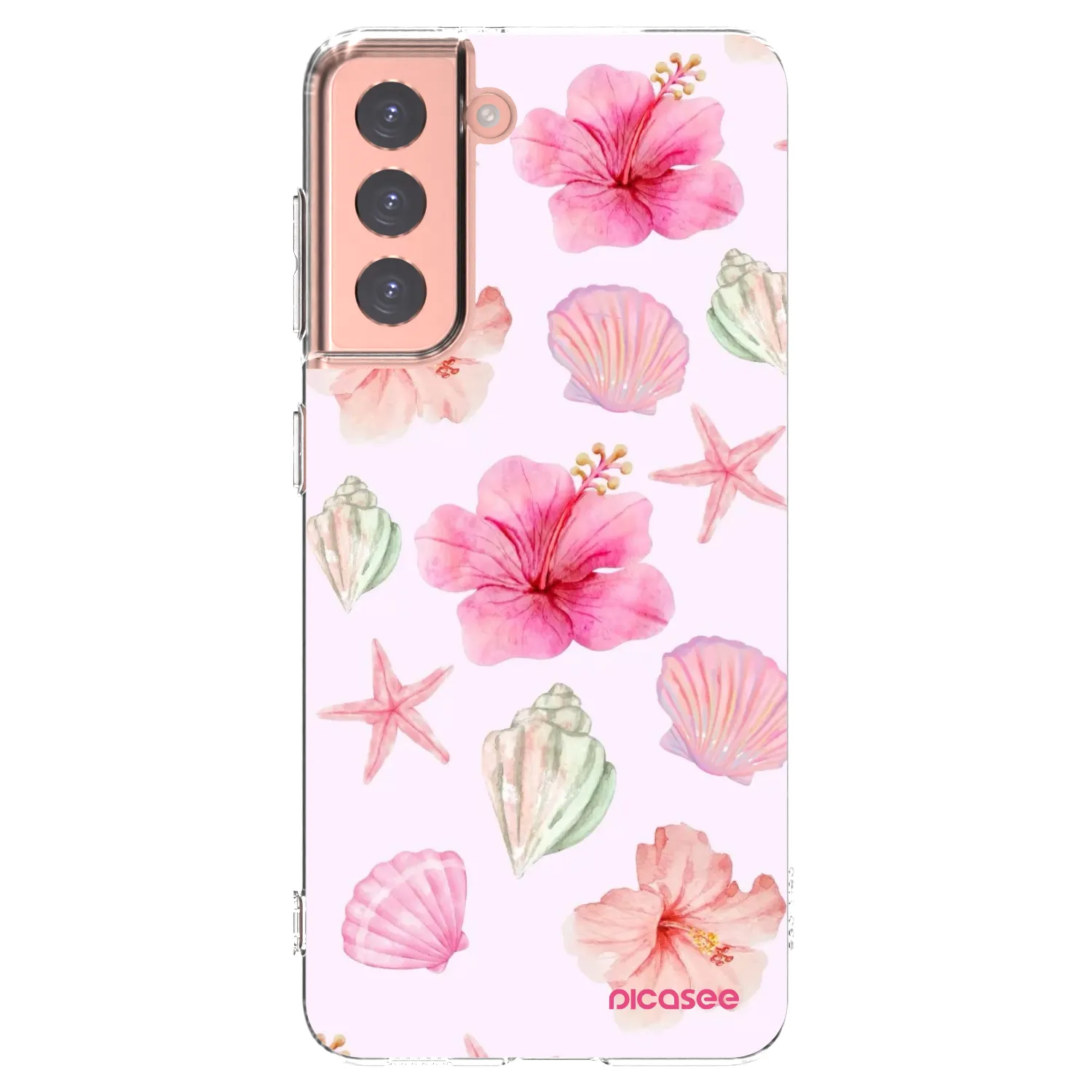 Picasee silikonový průhledný obal pro Samsung Galaxy S21 5G G991B - Blush Lagoon