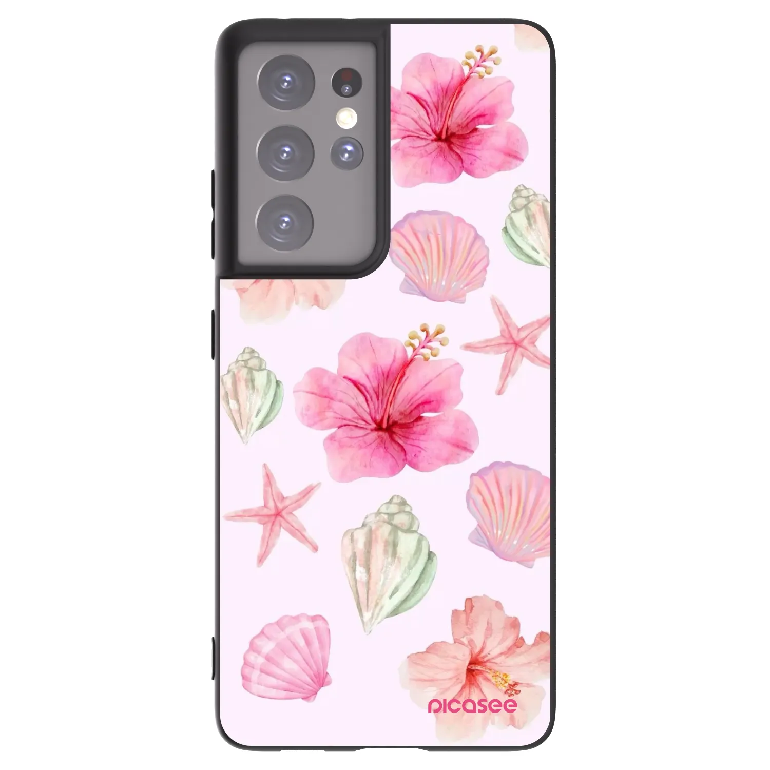 Picasee silikonový černý obal pro Samsung Galaxy S21 Ultra 5G G998B - Blush Lagoon