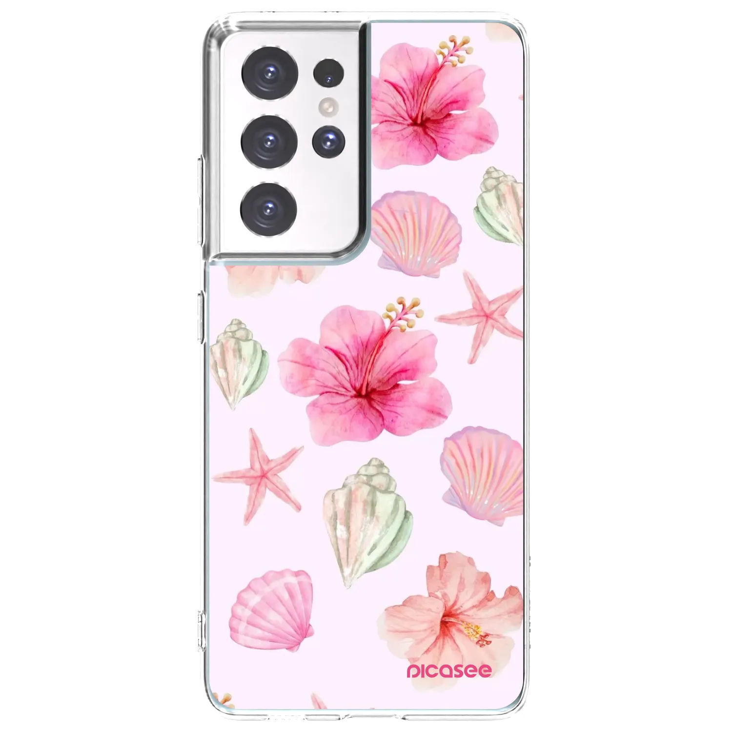 Picasee silikonový průhledný obal pro Samsung Galaxy S21 Ultra 5G G998B - Blush Lagoon