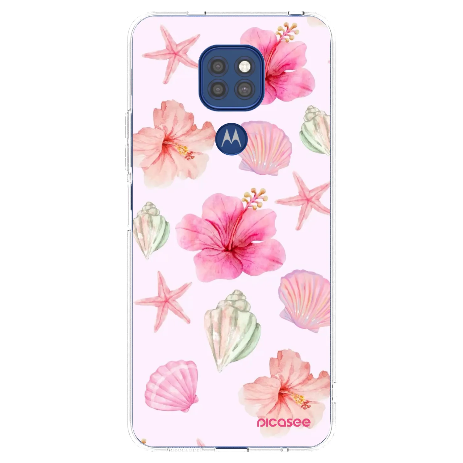 Picasee silikonový průhledný obal pro Motorola Moto G9 Play - Blush Lagoon