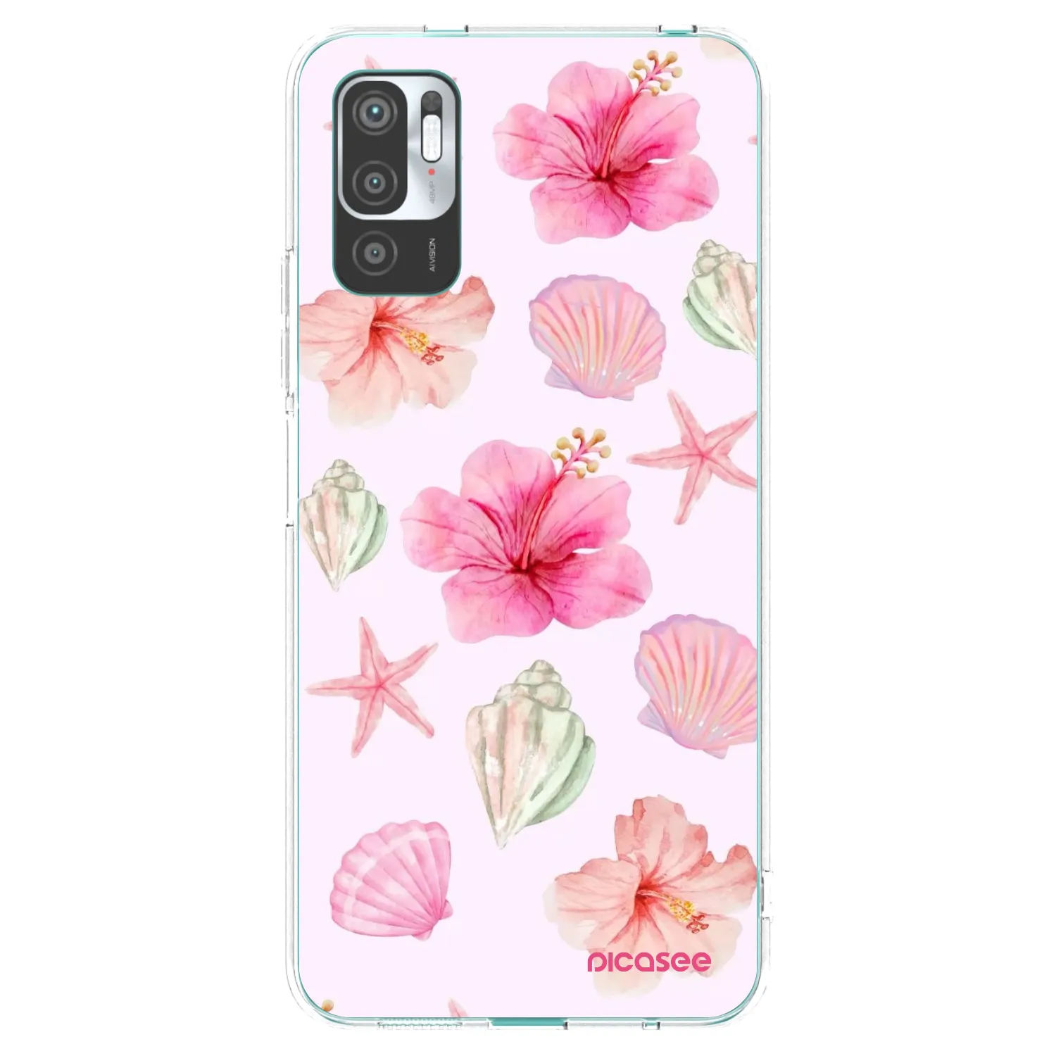 Picasee silikonový průhledný obal pro Xiaomi Redmi Note 10 5G - Blush Lagoon