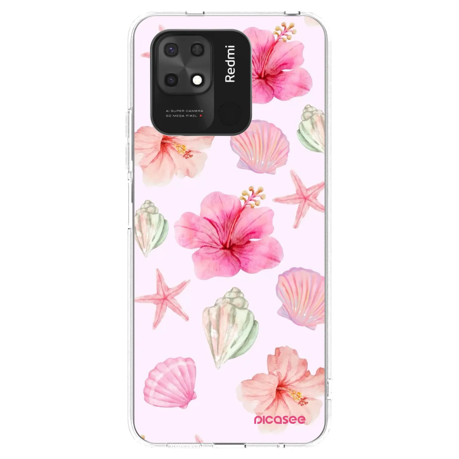 Picasee silikonový průhledný obal pro Xiaomi Redmi 10C - Blush Lagoon