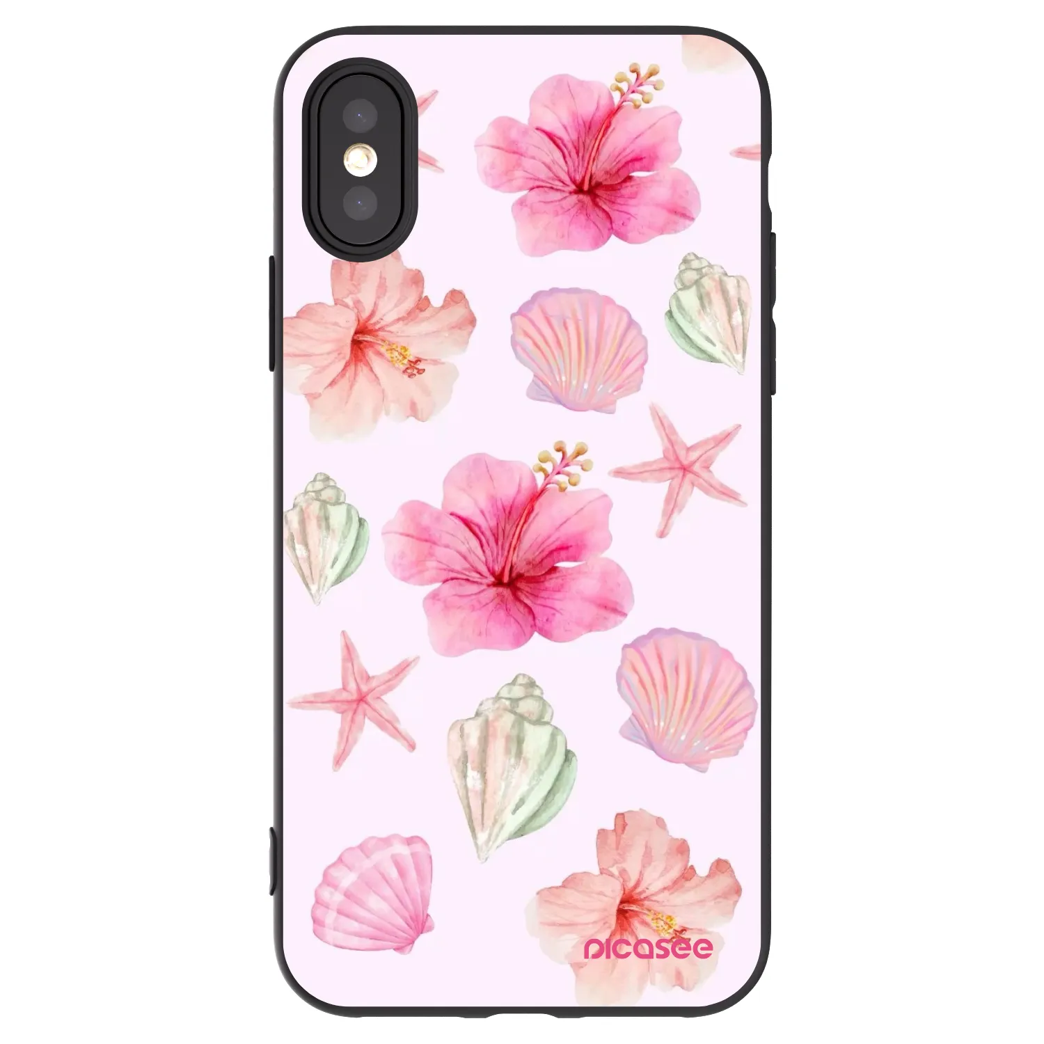 Picasee silikonový černý obal pro Apple iPhone X/XS - Blush Lagoon