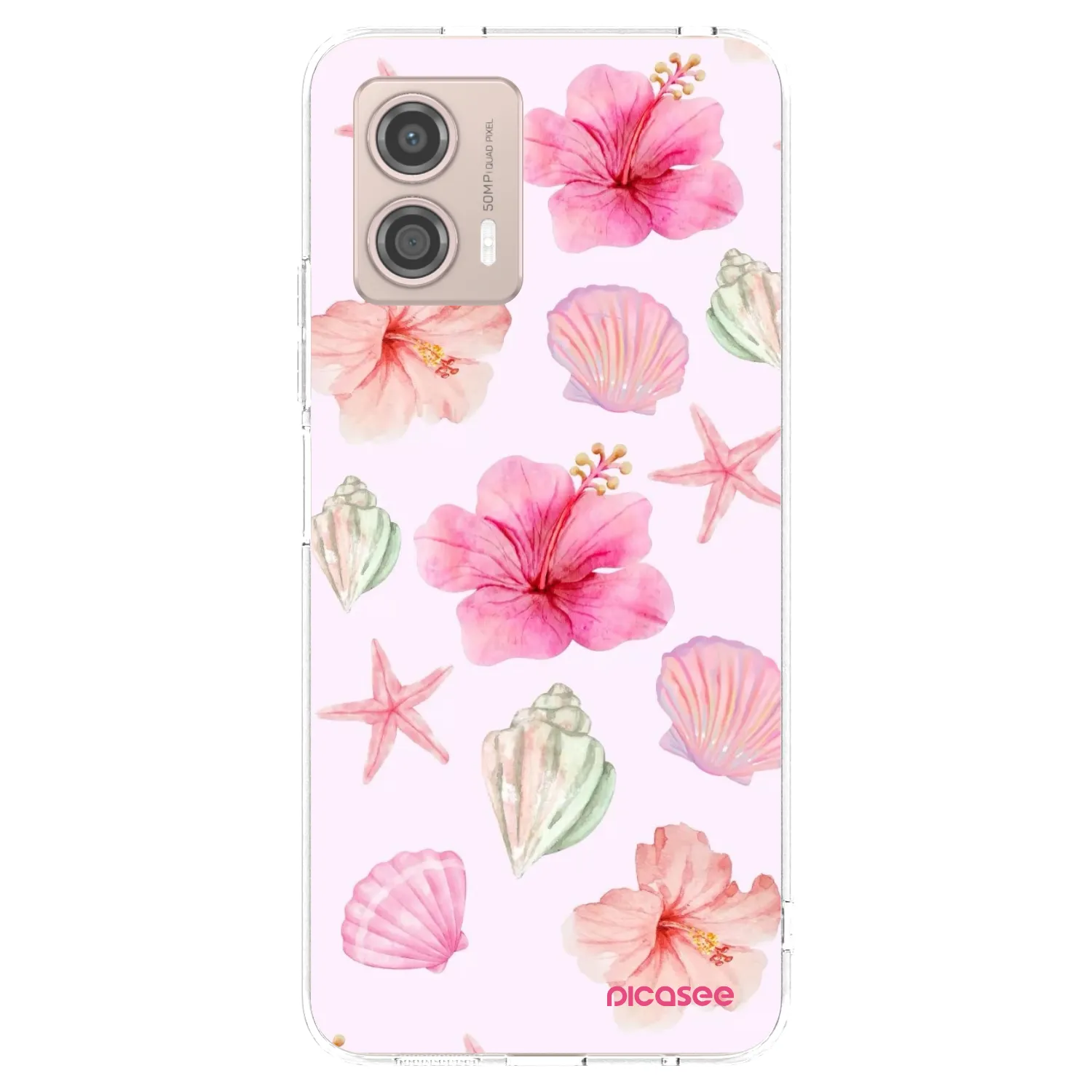 Picasee silikonový průhledný obal pro Motorola Moto G53 5G - Blush Lagoon