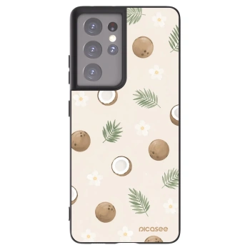 Picasee silikonový černý obal pro Samsung Galaxy S21 Ultra 5G G998B - Coconut Breeze