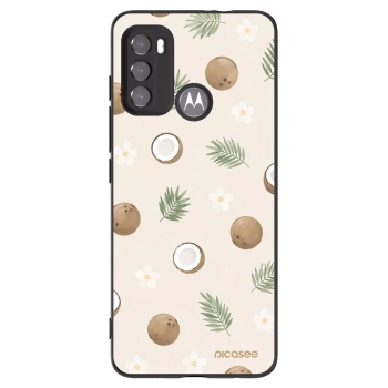 Picasee silikonový černý obal pro Motorola Moto G60 - Coconut Breeze