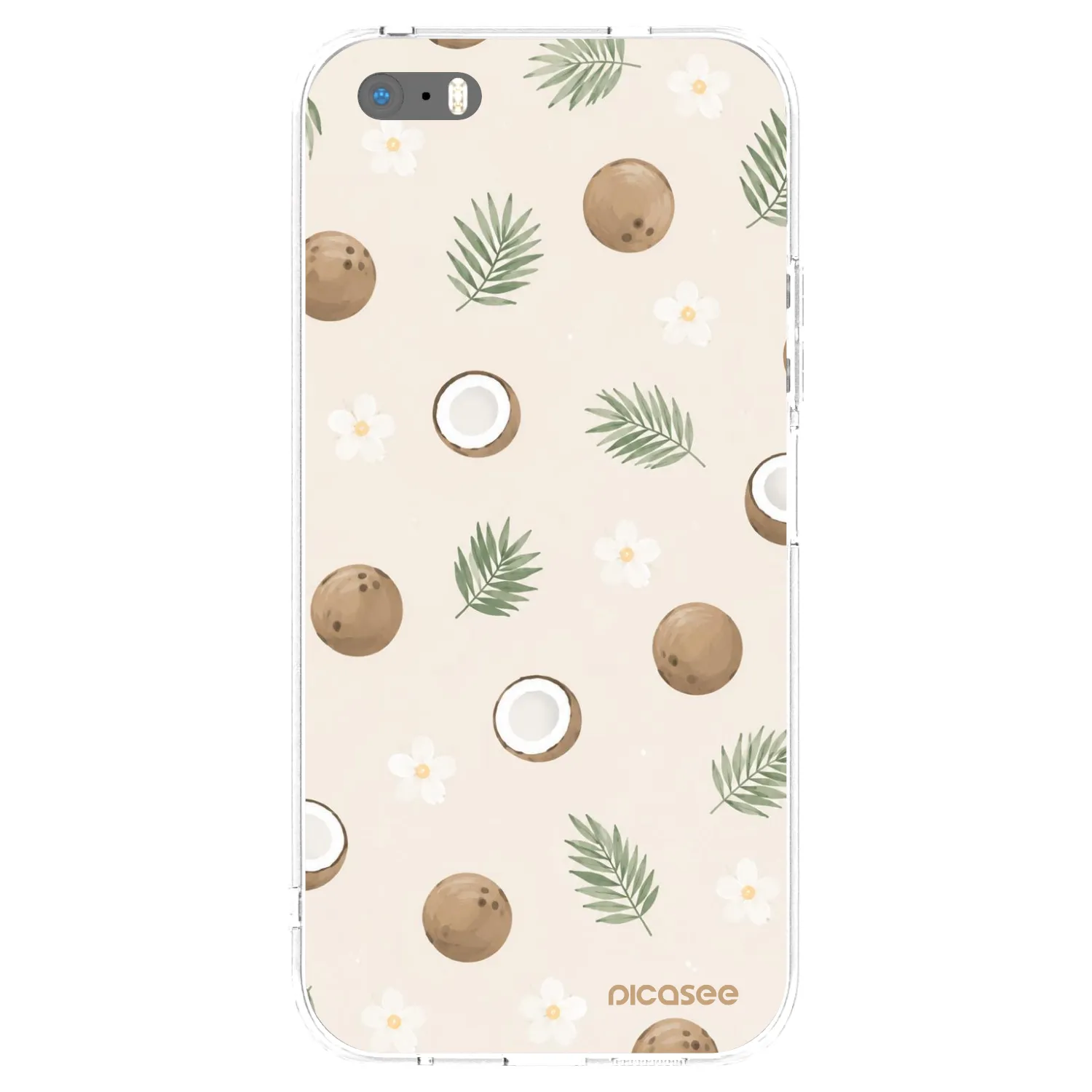 Picasee silikonový průhledný obal pro Apple iPhone 5/5S/SE - Coconut Breeze