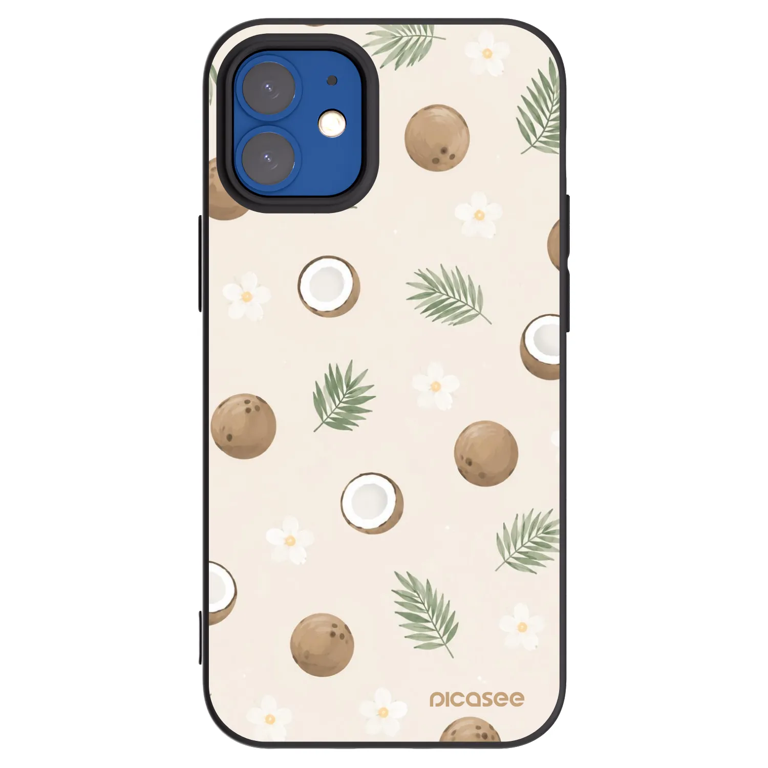 Picasee silikonový černý obal pro Apple iPhone 12 mini - Coconut Breeze