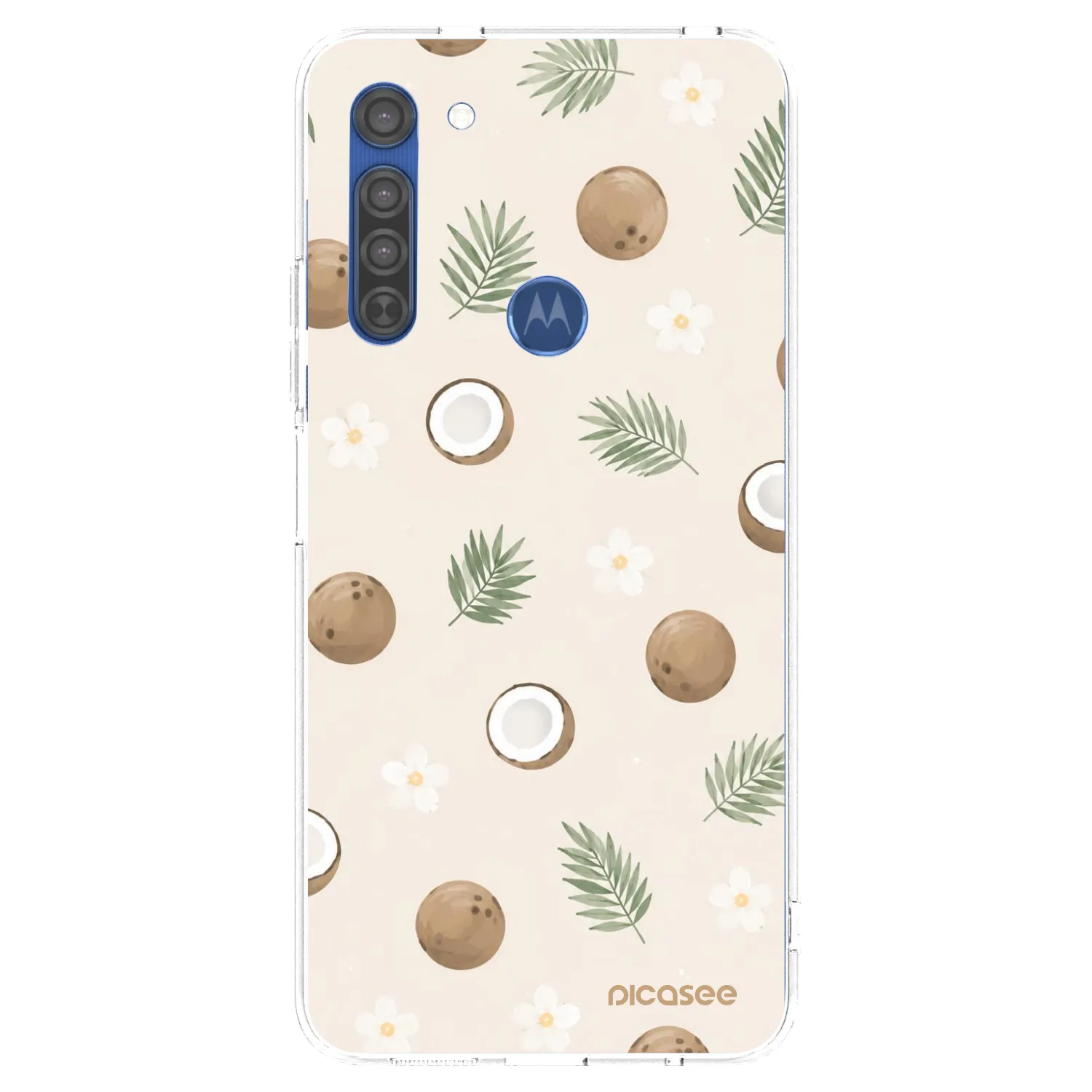Picasee silikonový průhledný obal pro Motorola Moto G8 - Coconut Breeze