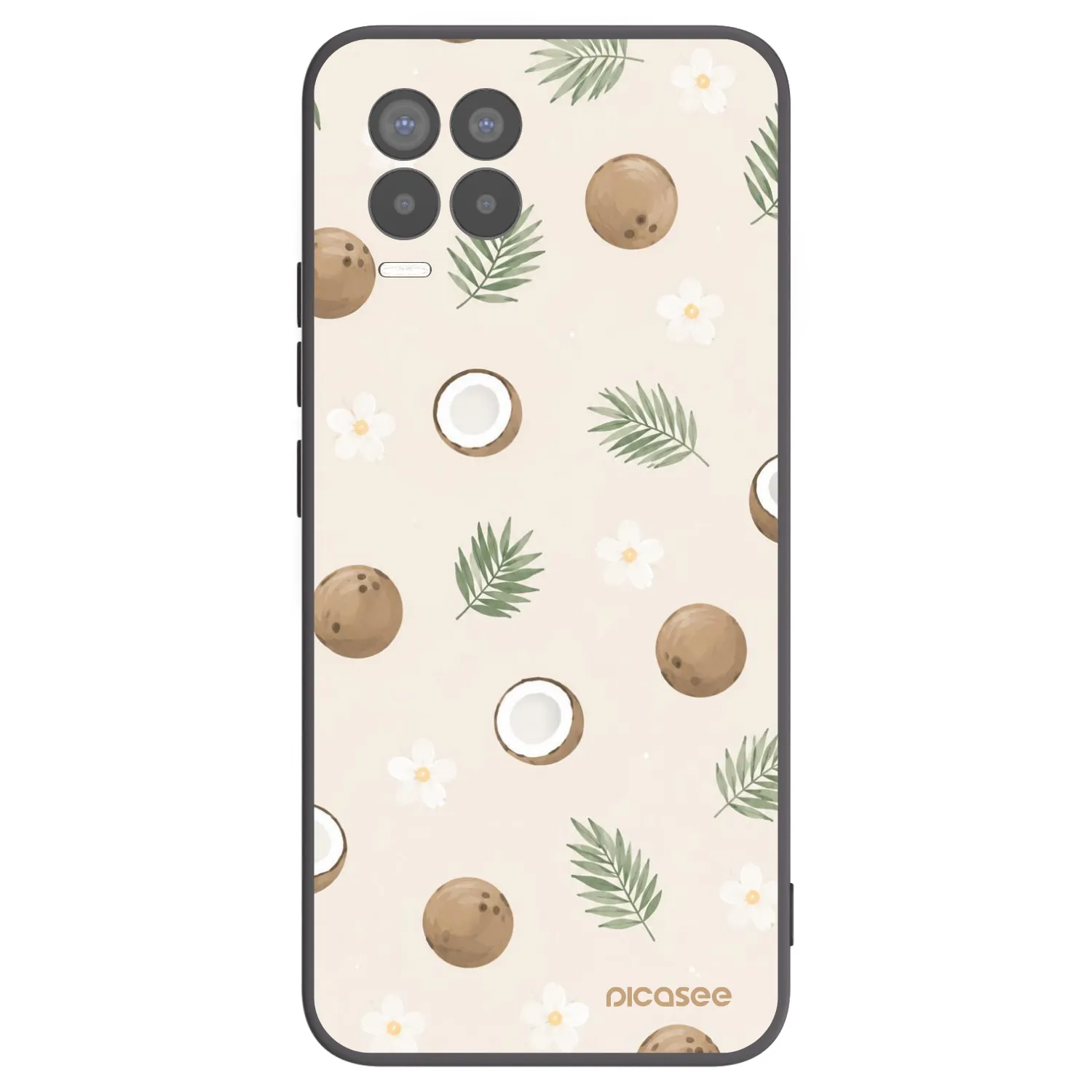 Picasee silikonový černý obal pro Realme 8 4G - Coconut Breeze