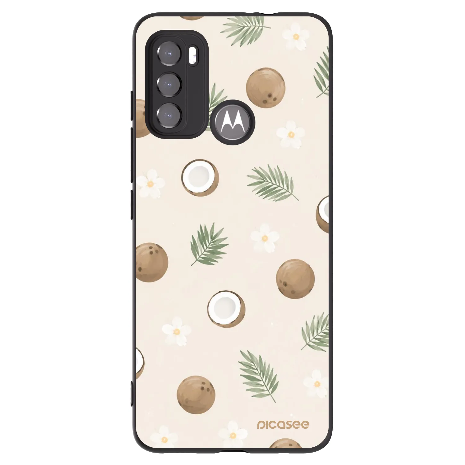 Picasee silikonový černý obal pro Motorola Moto G60 - Coconut Breeze