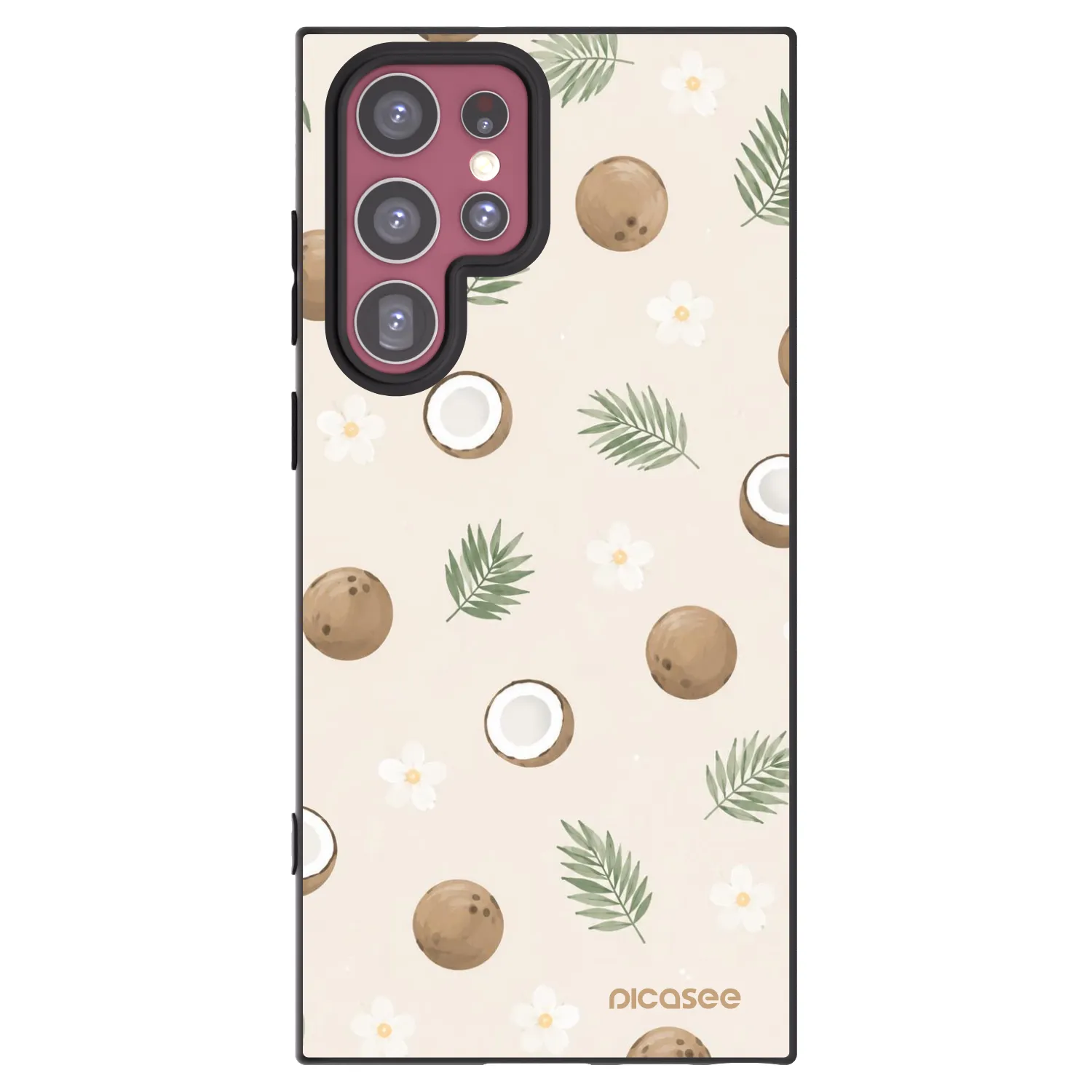 Picasee silikonový černý obal pro Samsung Galaxy S22 Ultra 5G - Coconut Breeze