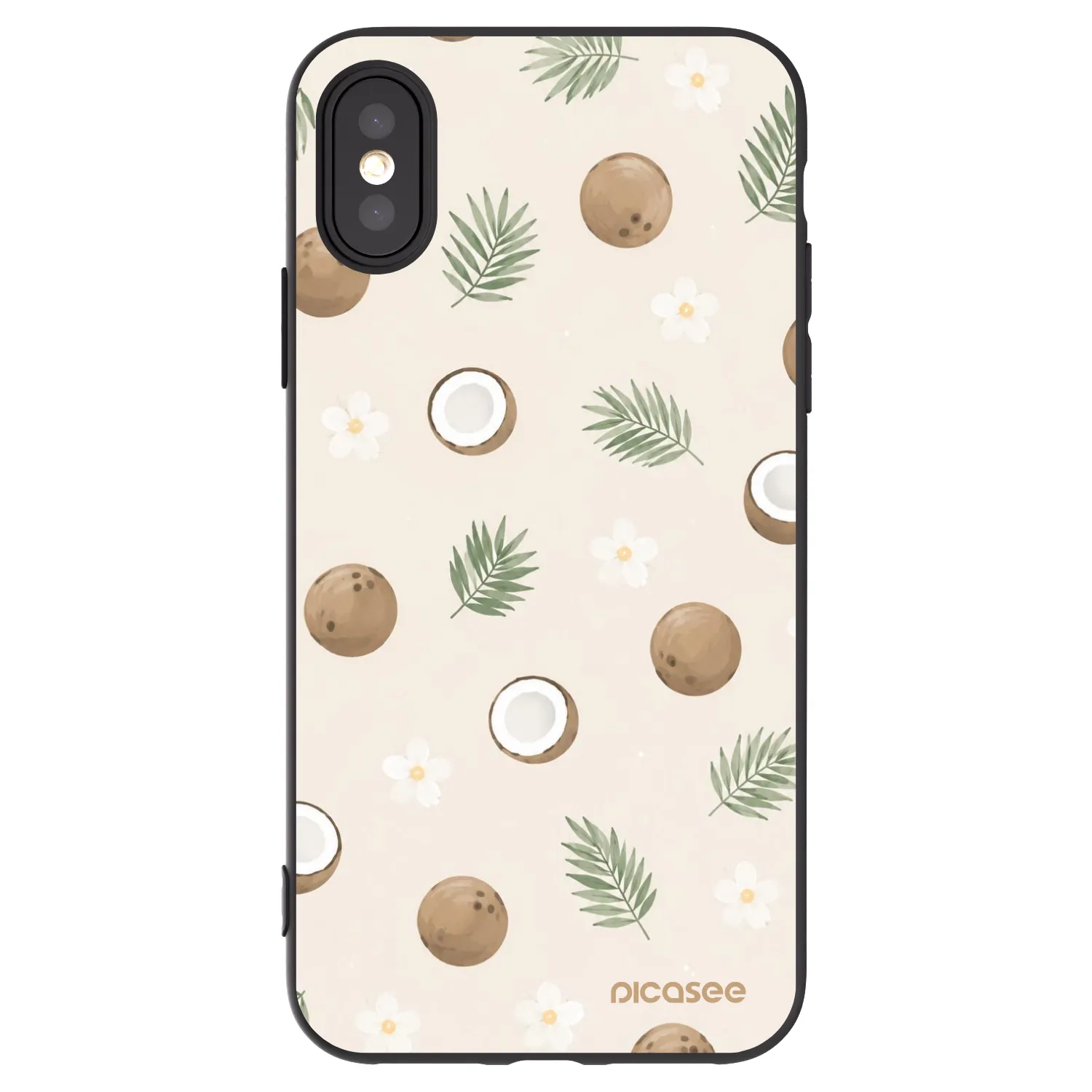Picasee silikonový černý obal pro Apple iPhone X/XS - Coconut Breeze