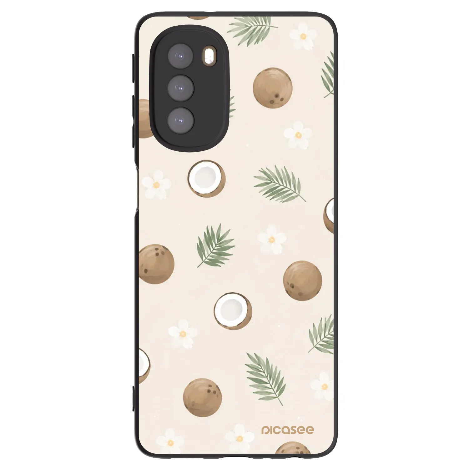 Picasee silikonový černý obal pro Motorola Moto G51 - Coconut Breeze