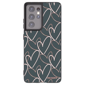 Picasee silikonový černý obal pro Samsung Galaxy S21 Ultra 5G G998B - Hodně lásky