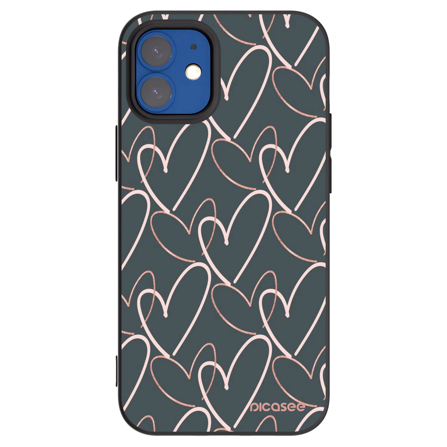 Picasee silikonový černý obal pro Apple iPhone 12 mini - Hodně lásky