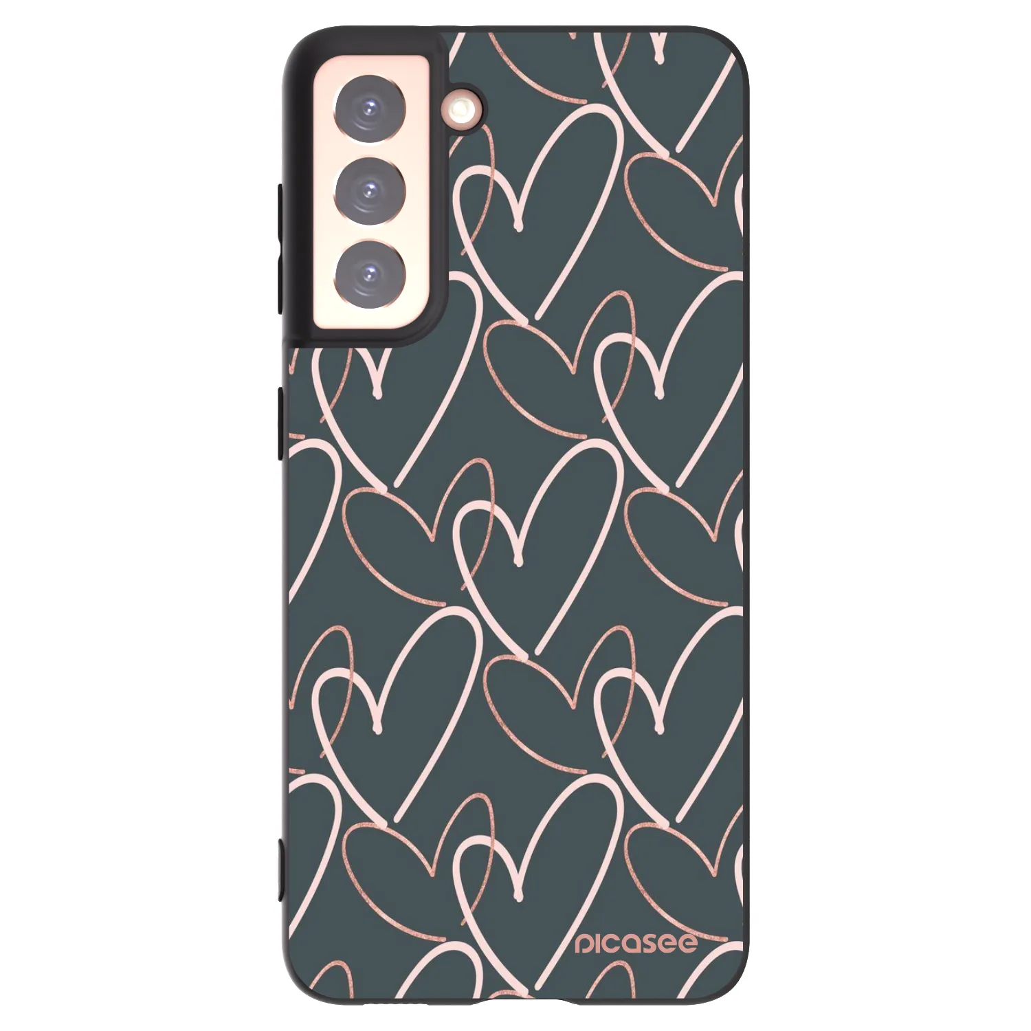 Picasee silikonový černý obal pro Samsung Galaxy S21 5G G991B - Hodně lásky