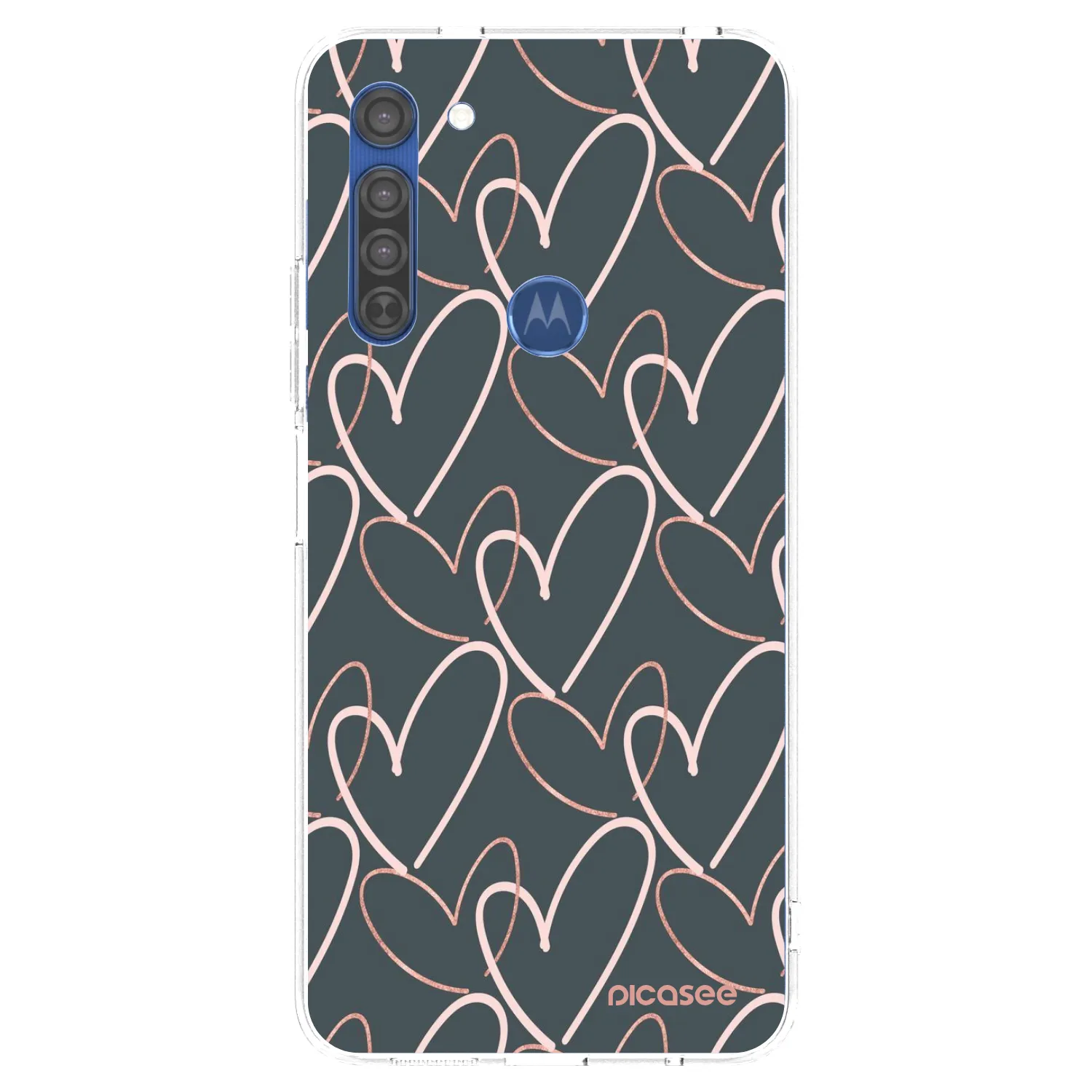 Picasee silikonový průhledný obal pro Motorola Moto G8 - Hodně lásky