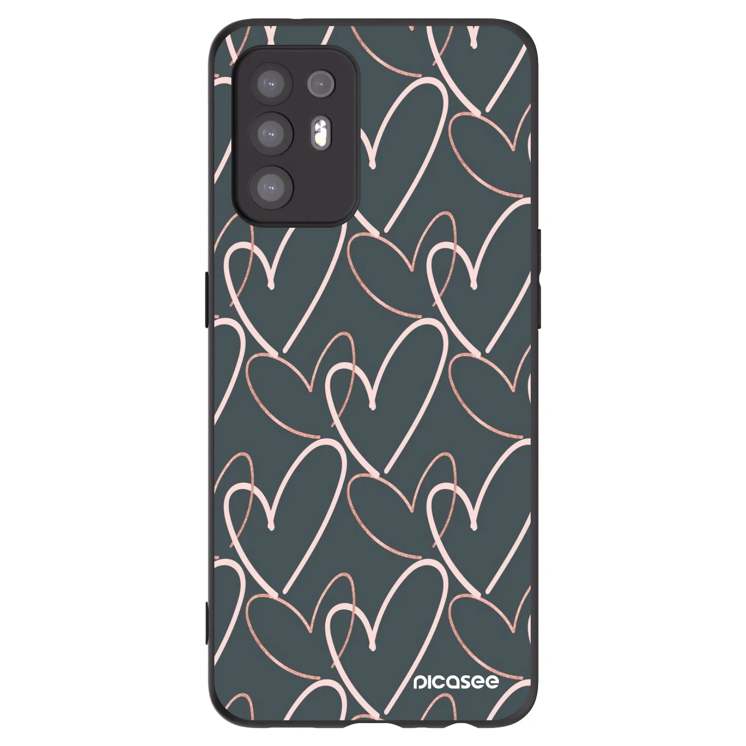 Picasee silikonový černý obal pro OPPO A94 5G - Hodně lásky