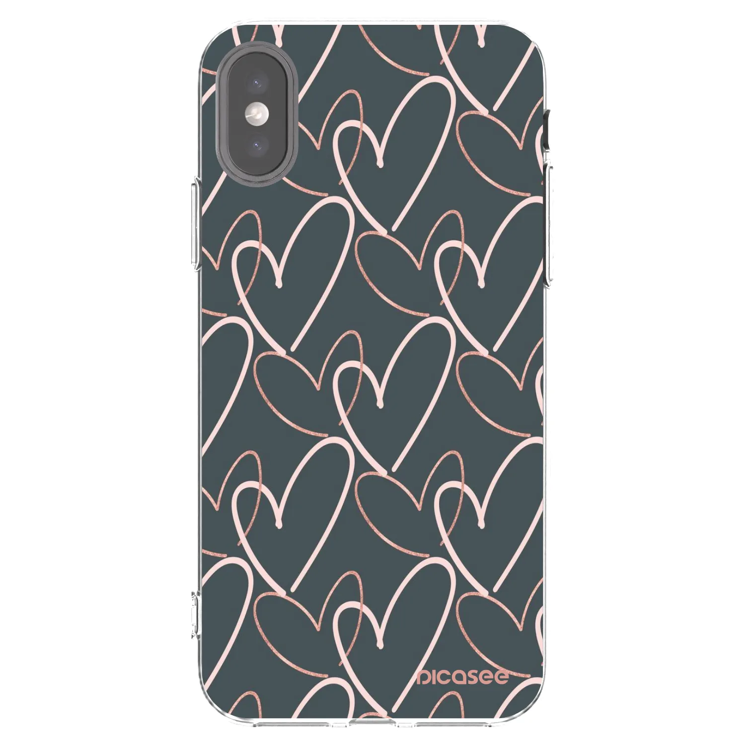 Picasee silikonový průhledný obal pro Apple iPhone X/XS - Hodně lásky