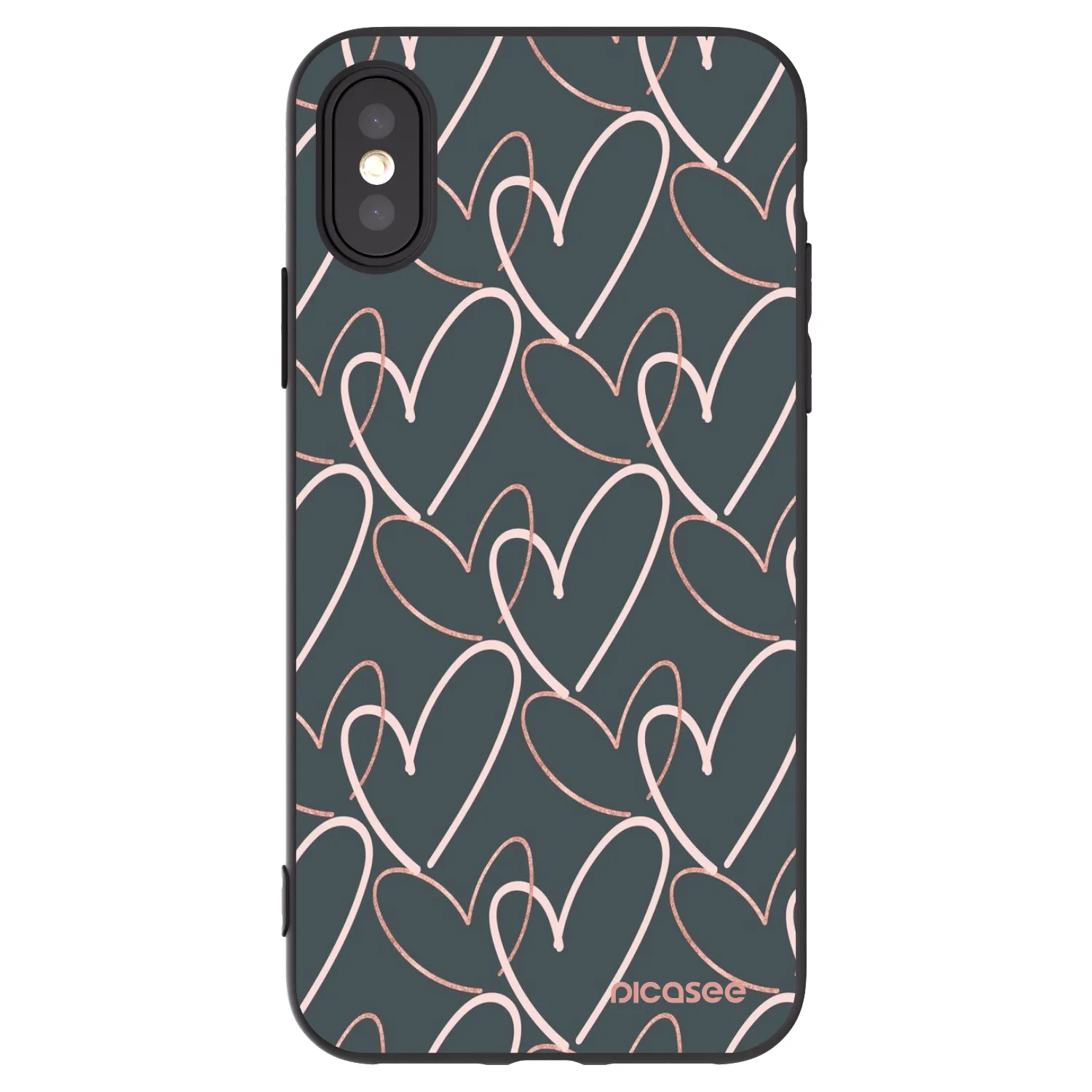 Picasee silikonový černý obal pro Apple iPhone X/XS - Hodně lásky