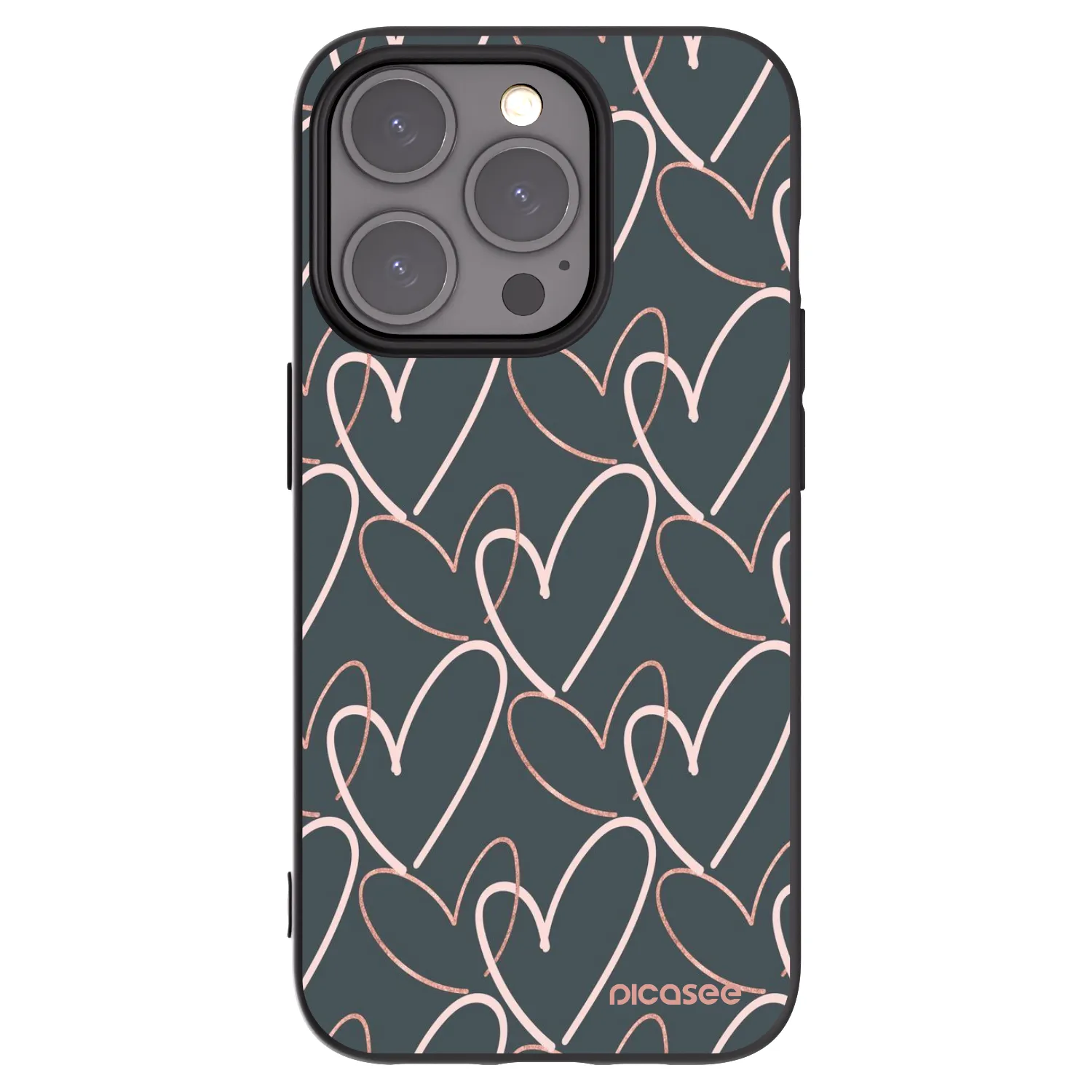 Picasee silikonový černý obal pro Apple iPhone 15 Pro - Hodně lásky