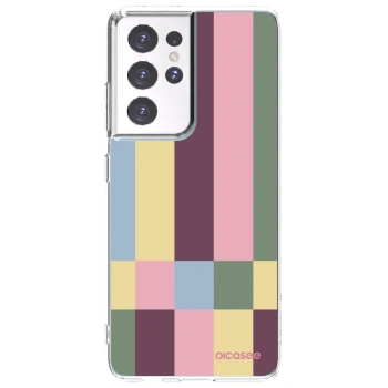 Picasee silikonový průhledný obal pro Samsung Galaxy S21 Ultra 5G G998B - Lobby tiles