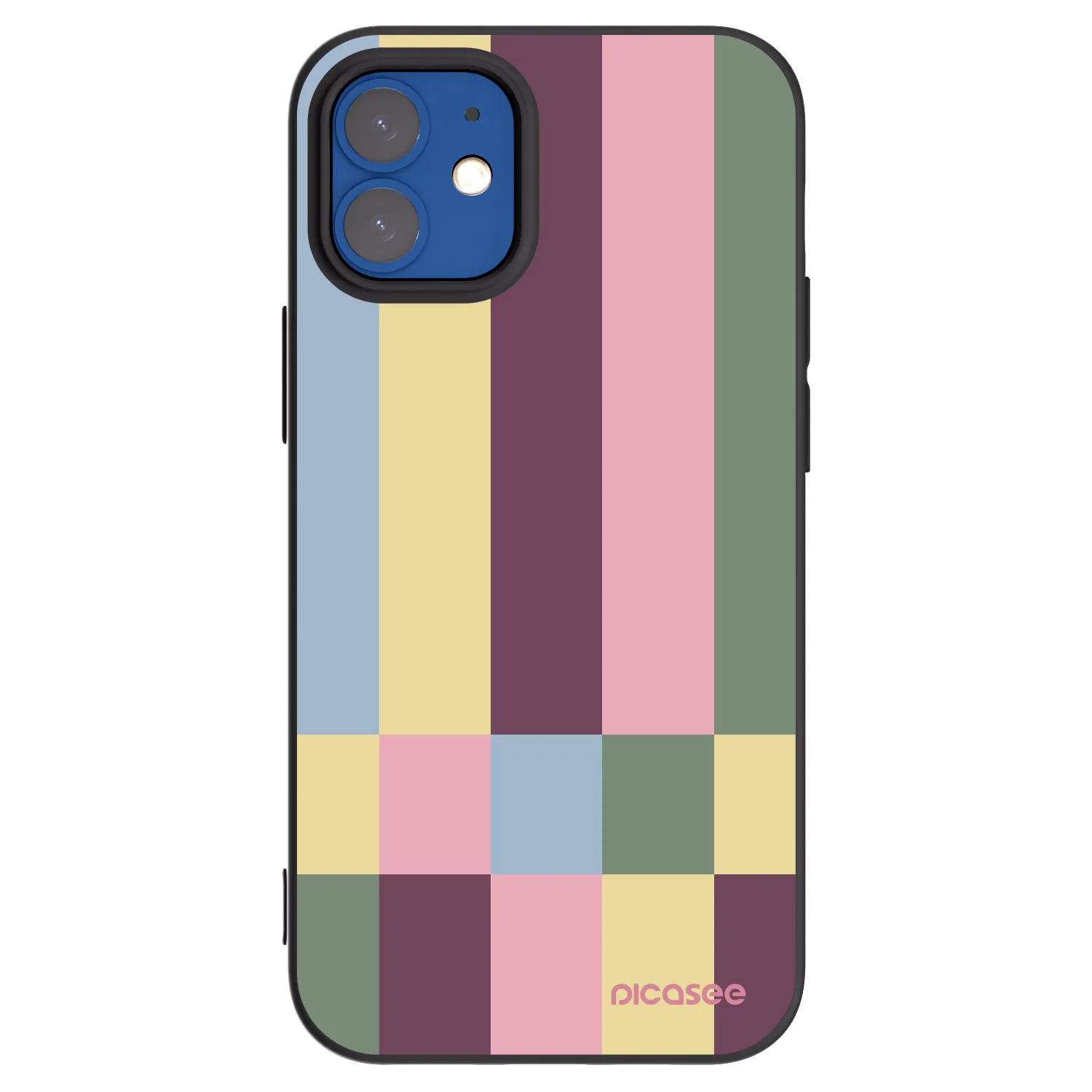 Picasee silikonový černý obal pro Apple iPhone 12 mini - Lobby tiles