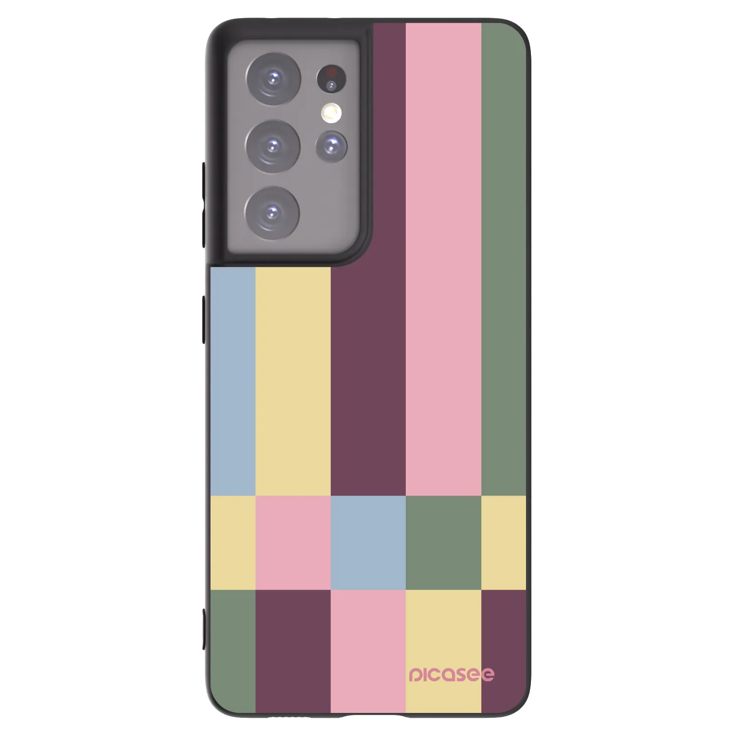 Picasee silikonový černý obal pro Samsung Galaxy S21 Ultra 5G G998B - Lobby tiles