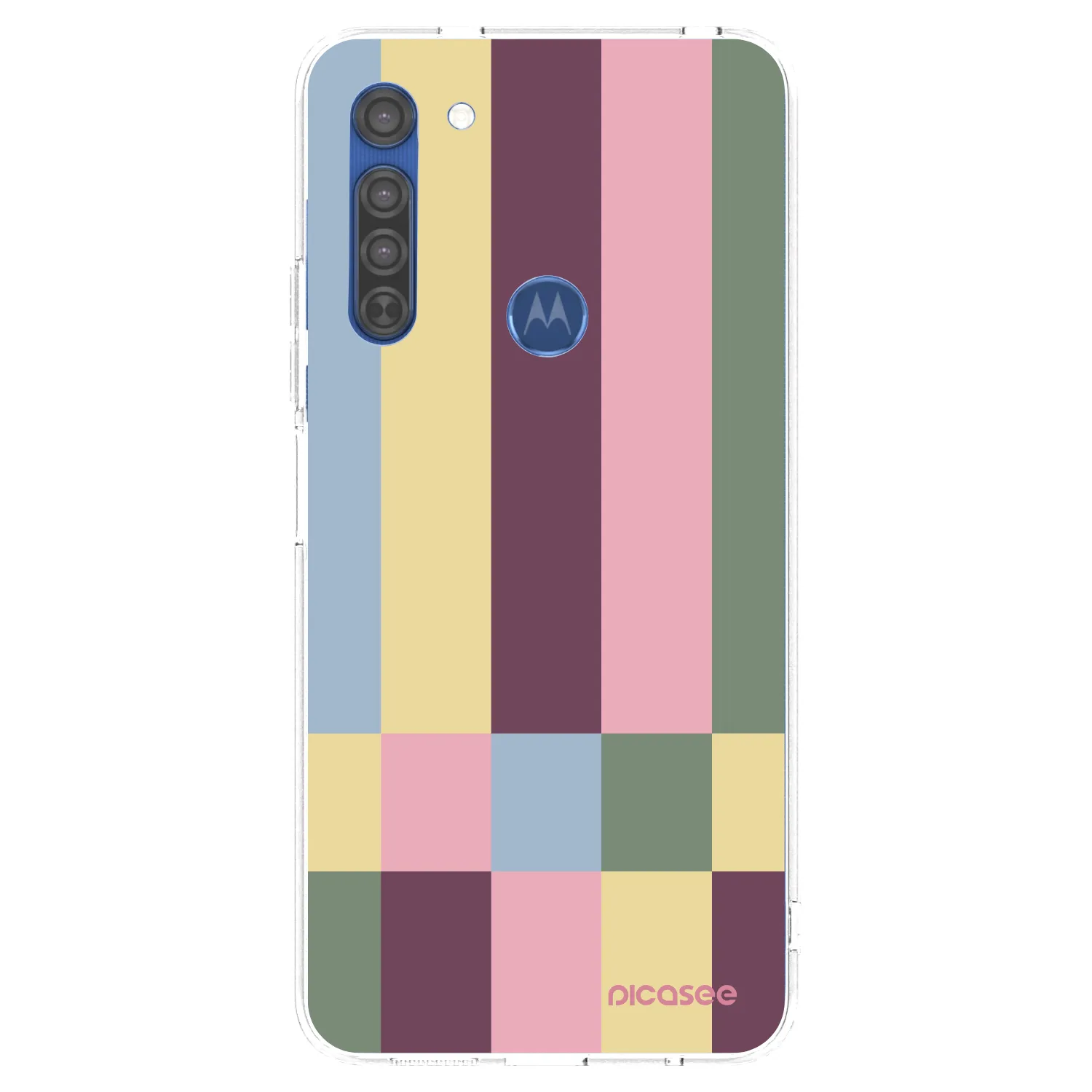 Picasee silikonový průhledný obal pro Motorola Moto G8 - Lobby tiles