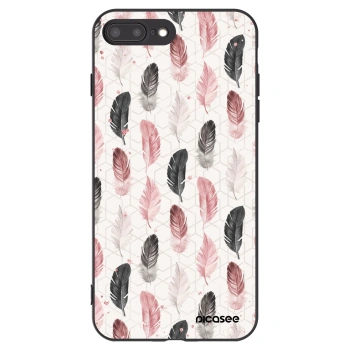 Picasee silikonový černý obal pro Apple iPhone 8 Plus - Pírka 2