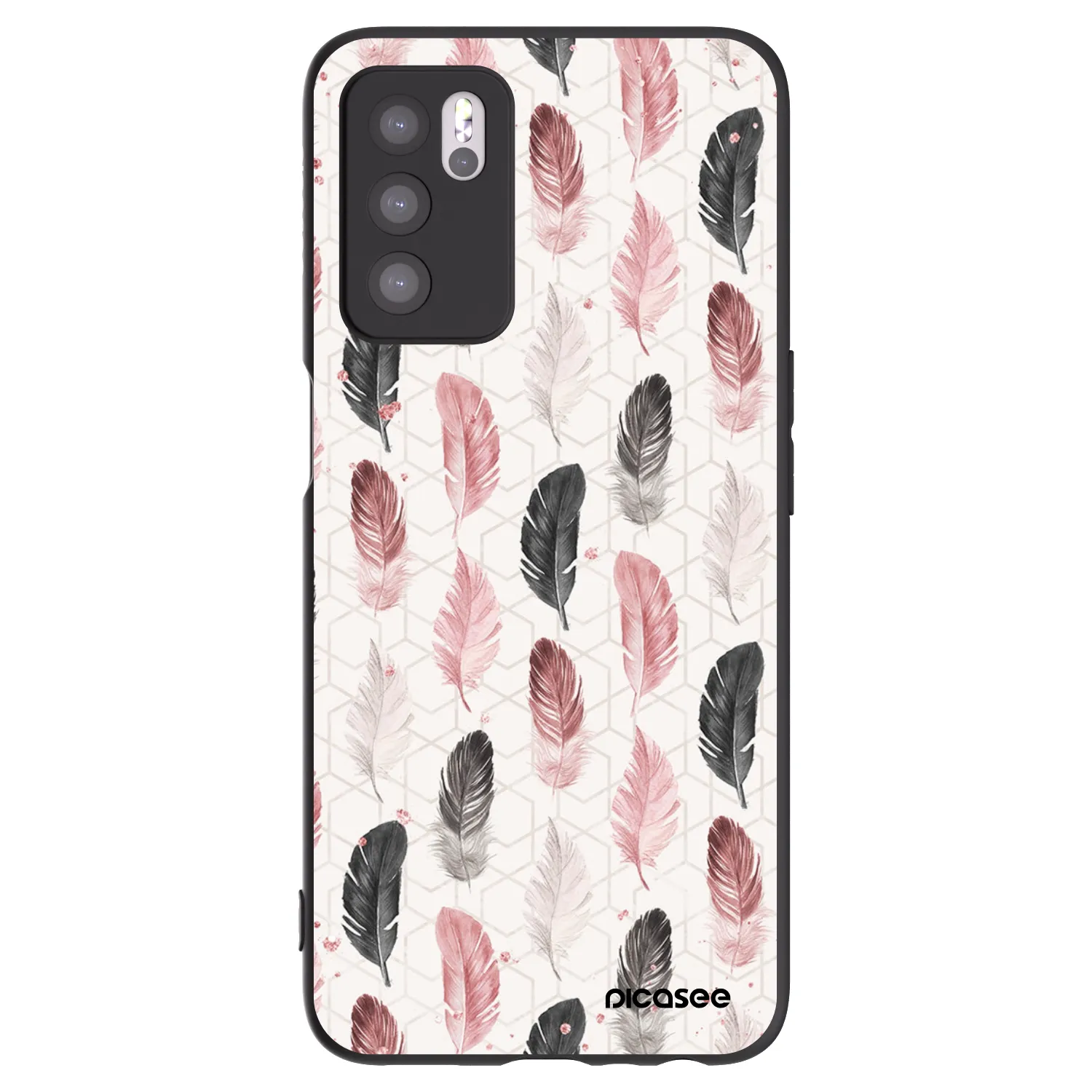 Picasee silikonový černý obal pro OPPO A16s - Pírka 2