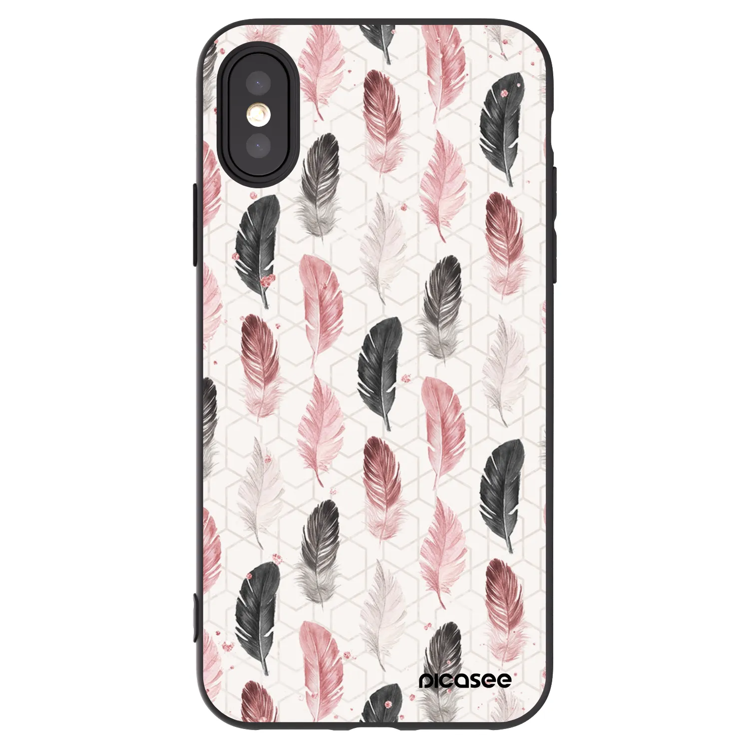 Picasee silikonový černý obal pro Apple iPhone X/XS - Pírka 2