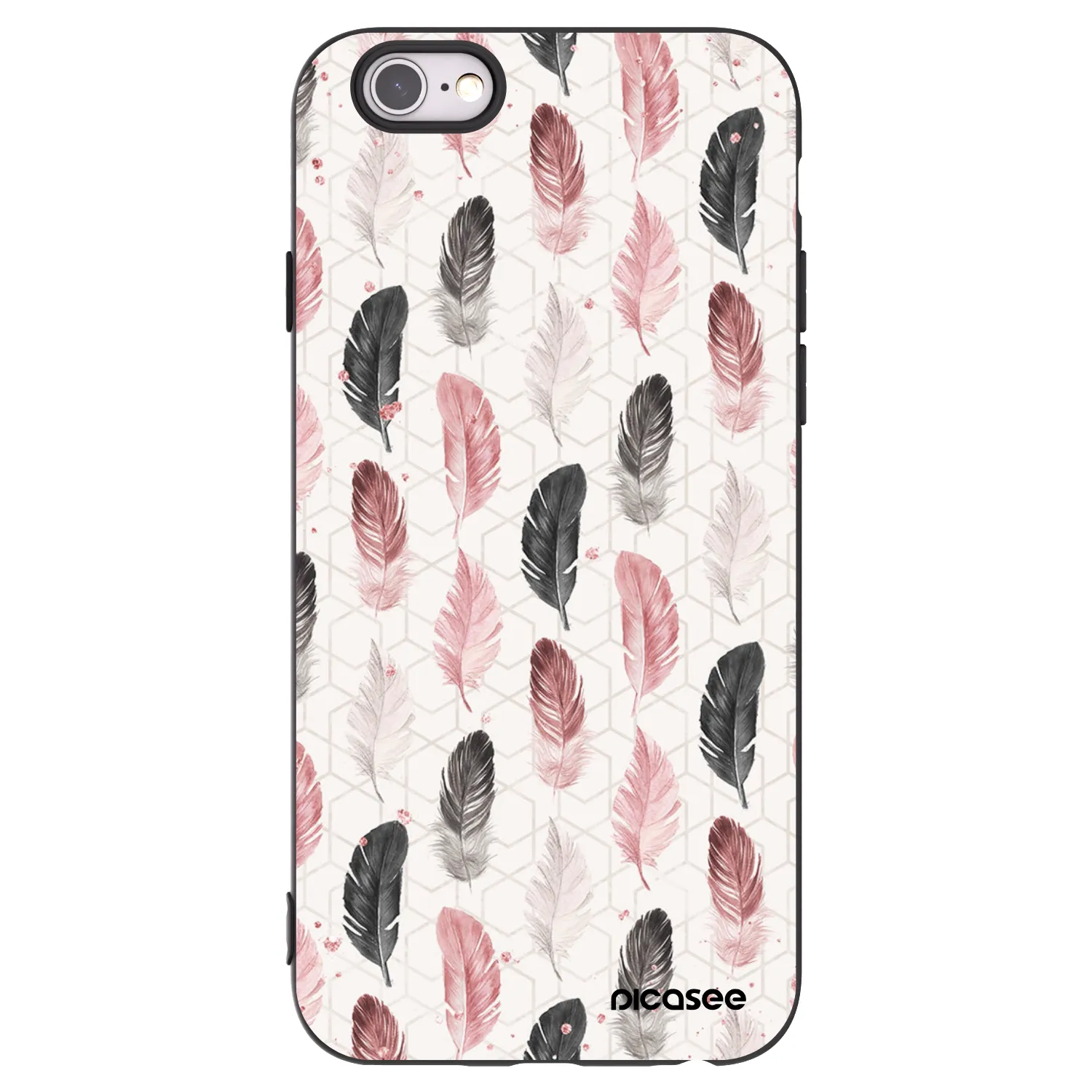 Picasee silikonový černý obal pro Apple iPhone 6/6S - Pírka 2