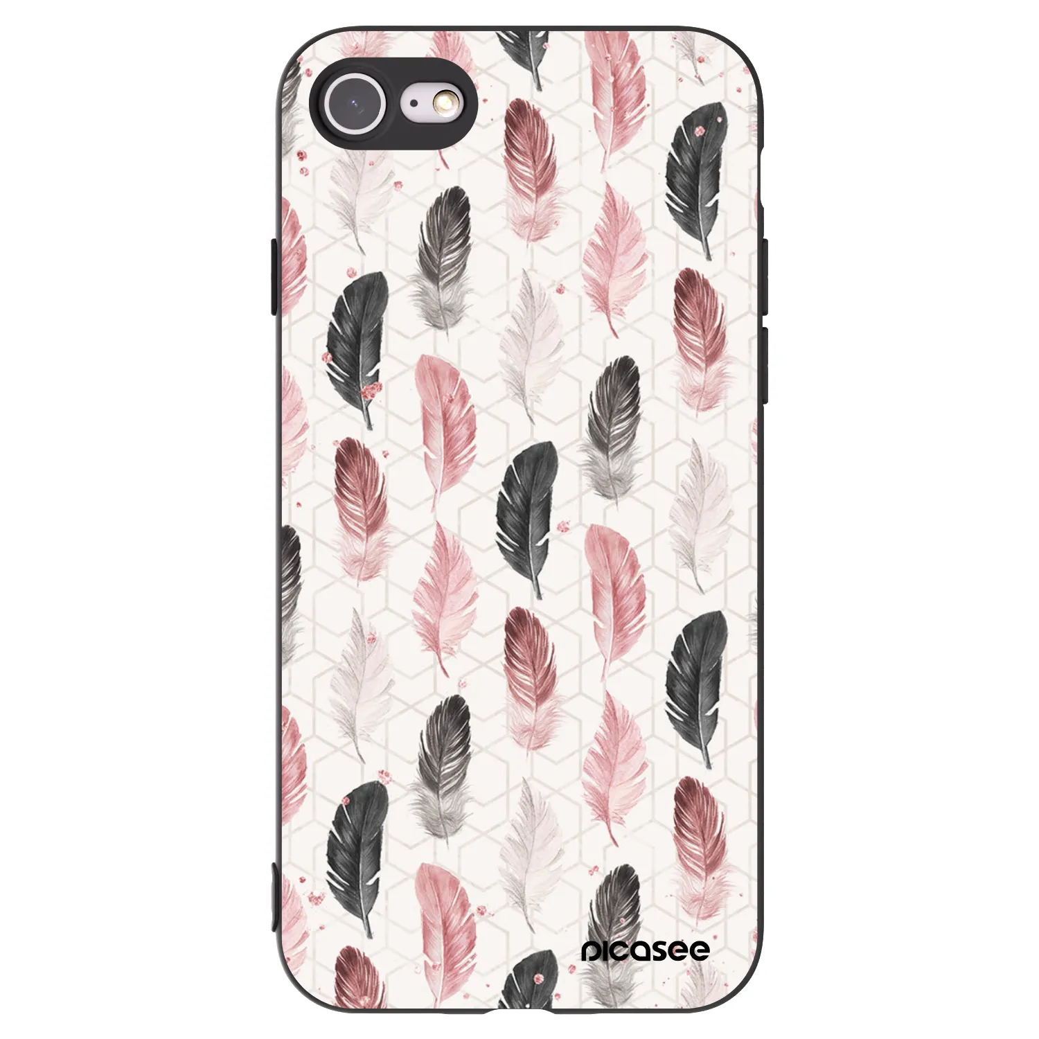 Picasee silikonový černý obal pro Apple iPhone 7 - Pírka 2