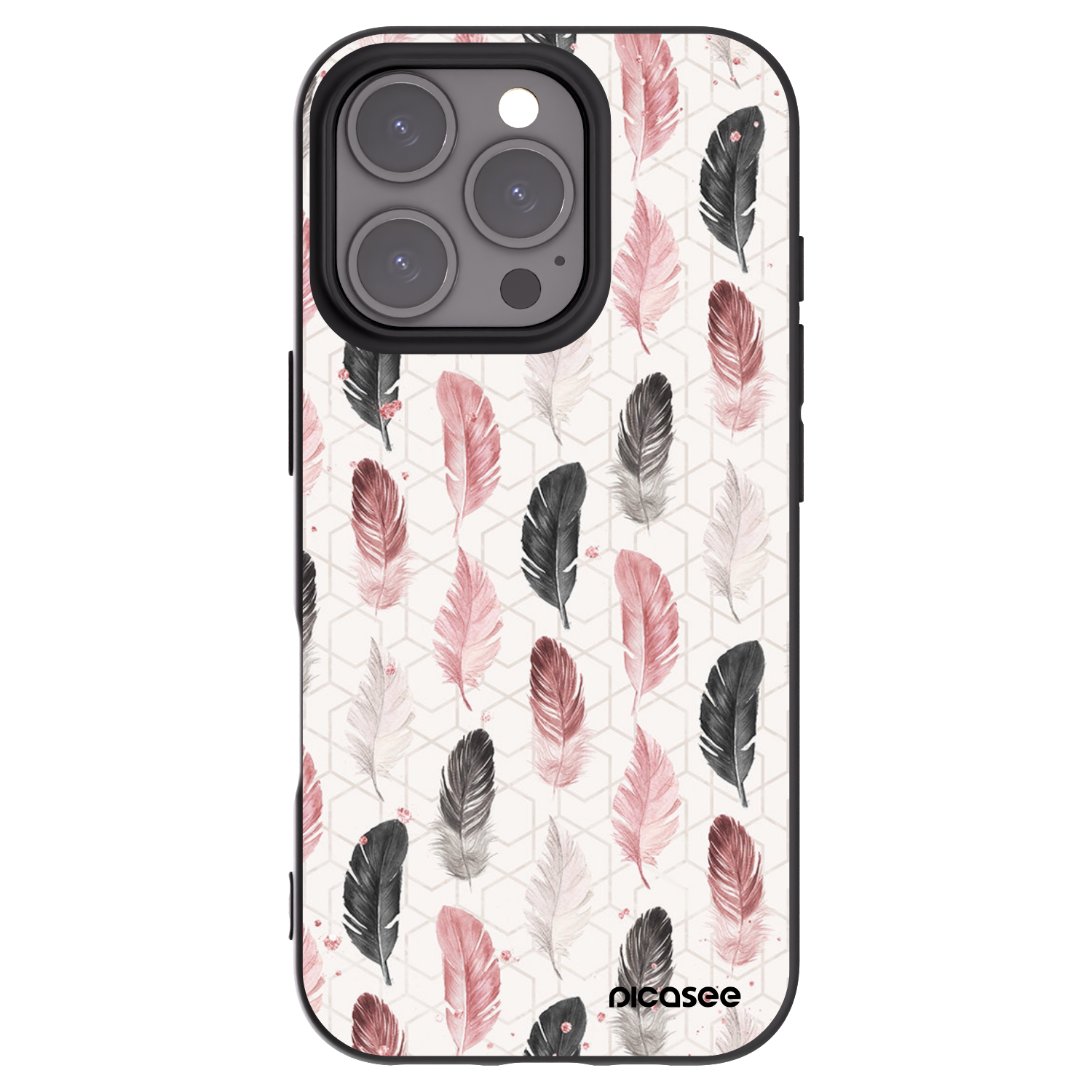 Picasee silikonový černý obal pro Apple iPhone 16 Pro - Pírka 2