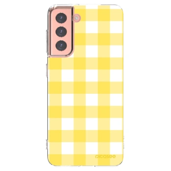 Picasee silikonový průhledný obal pro Samsung Galaxy S21 5G G991B - Gride lemon