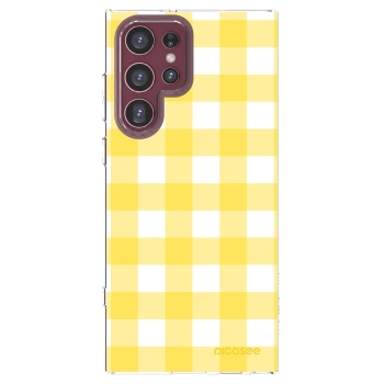 Picasee silikonový průhledný obal pro Samsung Galaxy S22 Ultra 5G - Gride lemon