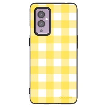 Picasee silikonový černý obal pro OnePlus 9 - Gride lemon
