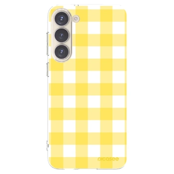 Picasee silikonový průhledný obal pro Samsung Galaxy S23+ 5G - Gride lemon