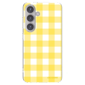 Picasee silikonový průhledný obal pro Samsung Galaxy S24 S921B 5G - Gride lemon