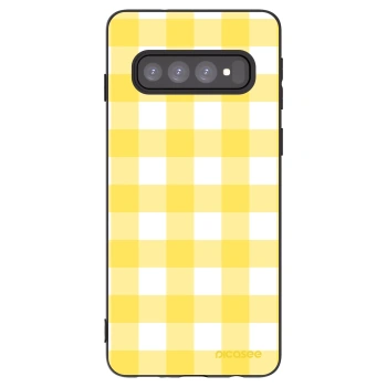 Picasee silikonový černý obal pro Samsung Galaxy S10 G973 - Gride lemon