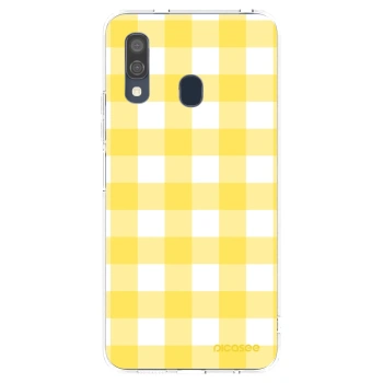 Picasee silikonový průhledný obal pro Samsung Galaxy A40 A405F - Gride lemon