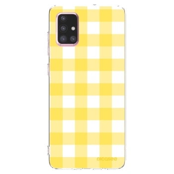 Picasee silikonový průhledný obal pro Samsung Galaxy A71 A715F - Gride lemon