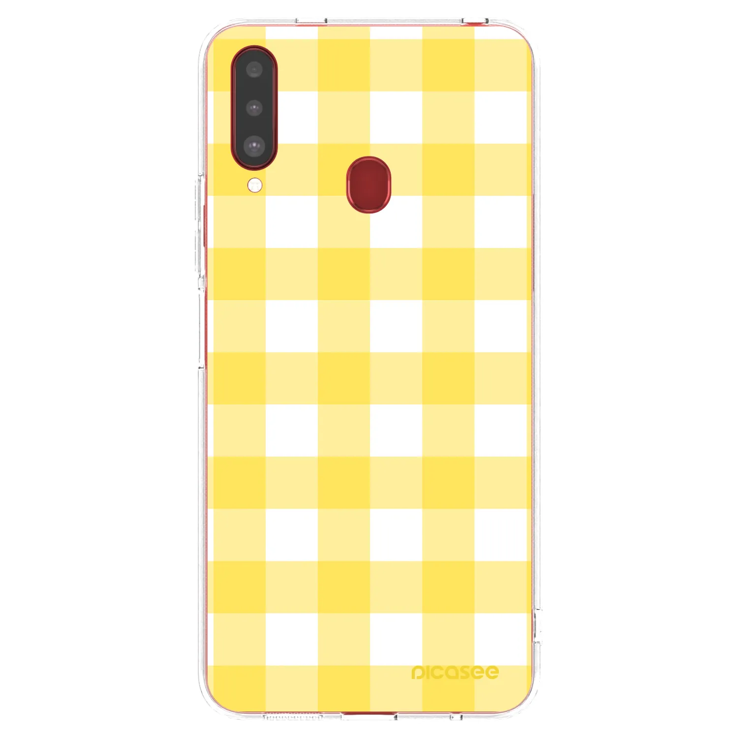 Picasee silikonový průhledný obal pro Samsung Galaxy A20s - Gride lemon