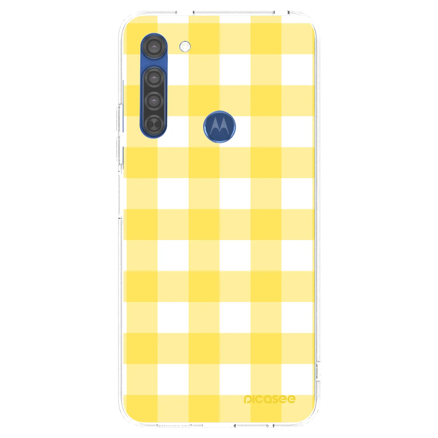Picasee silikonový průhledný obal pro Motorola Moto G8 - Gride lemon