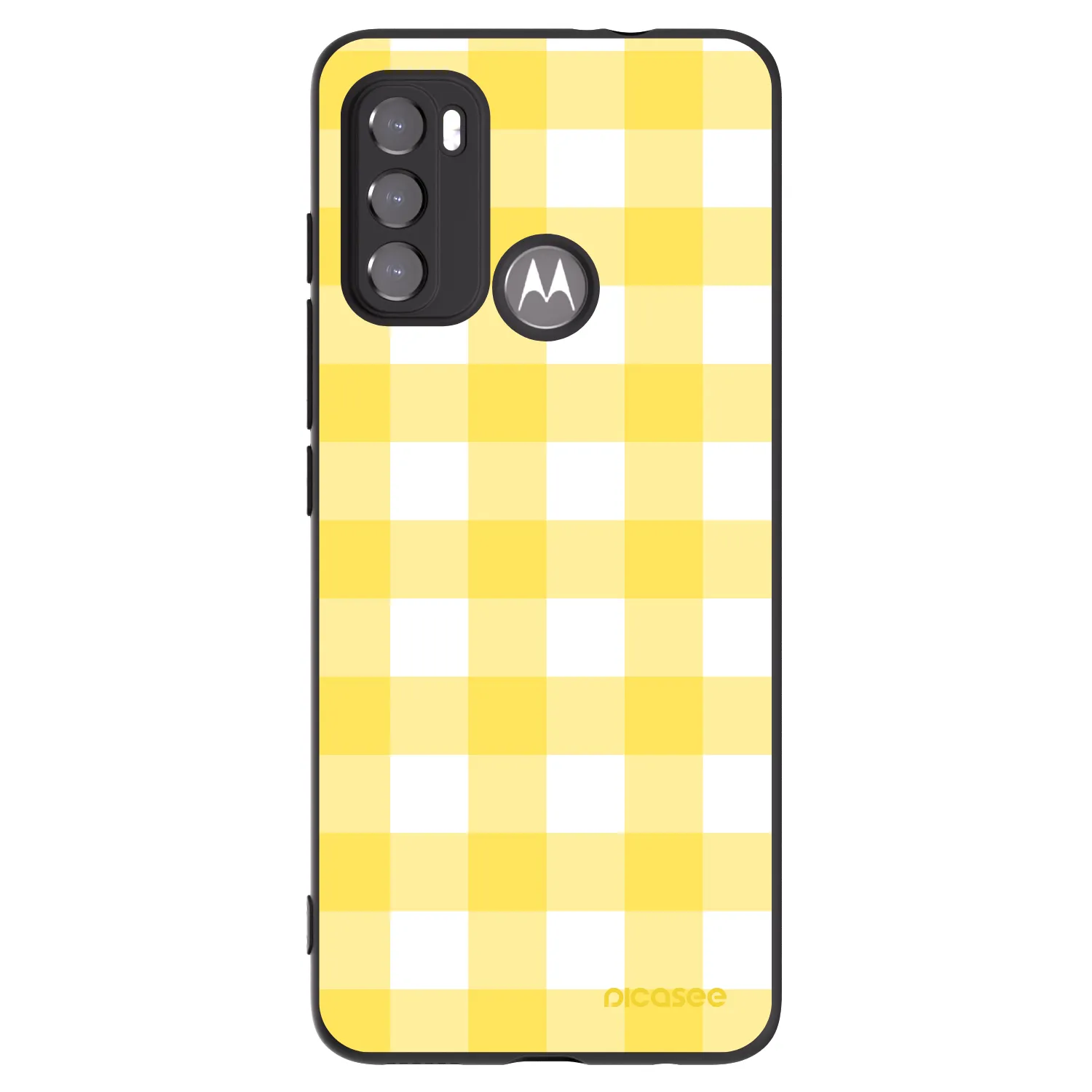Picasee silikonový černý obal pro Motorola Moto G60 - Gride lemon