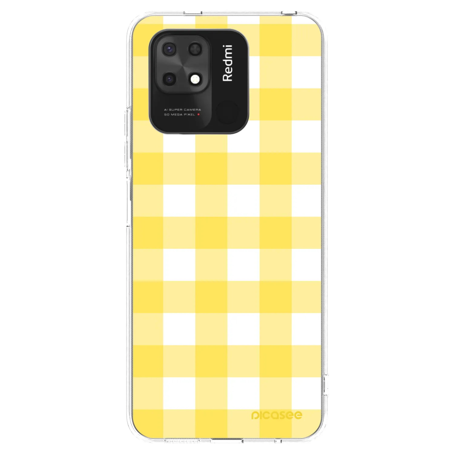 Picasee silikonový průhledný obal pro Xiaomi Redmi 10C - Gride lemon