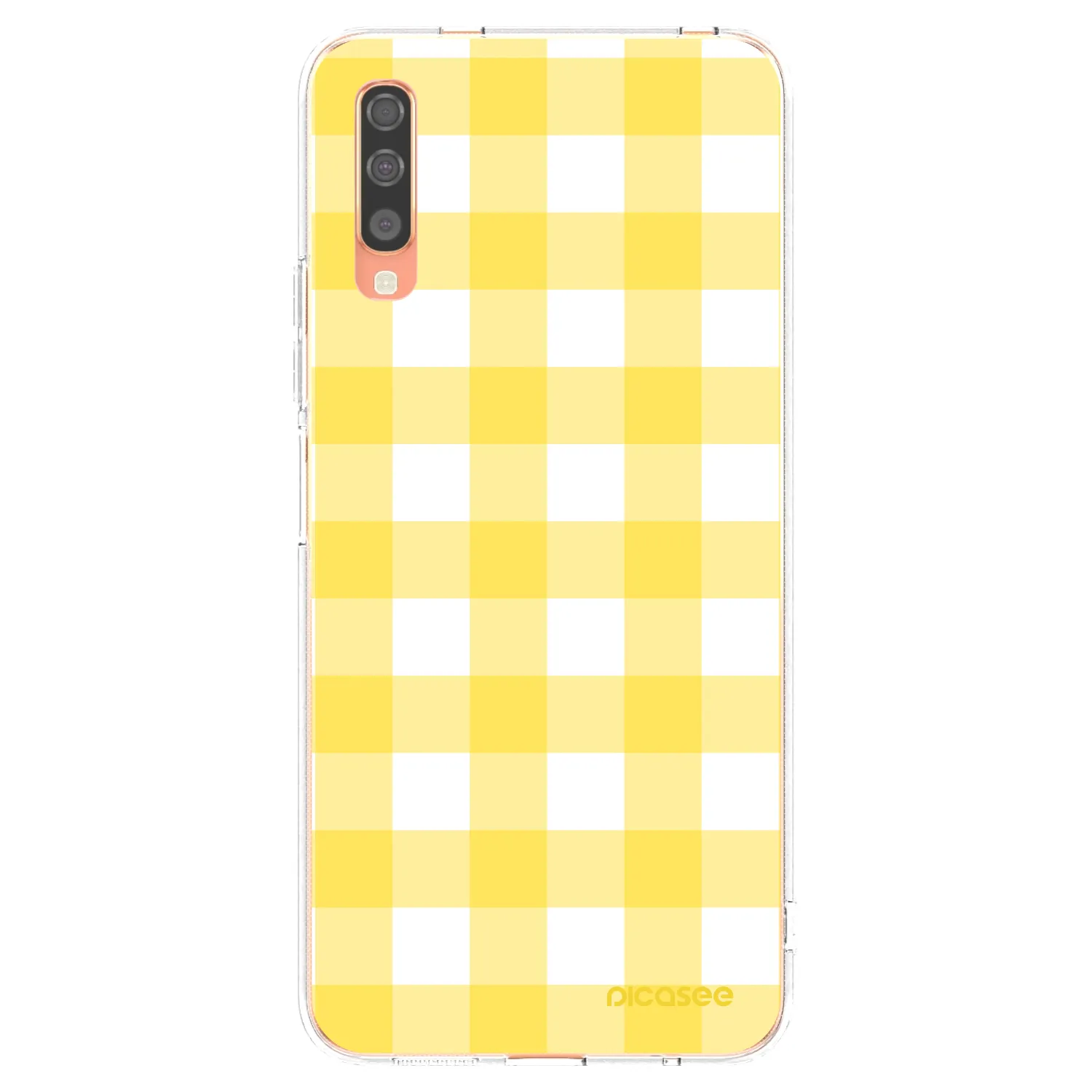 Picasee silikonový průhledný obal pro Samsung Galaxy A70 A705F - Gride lemon