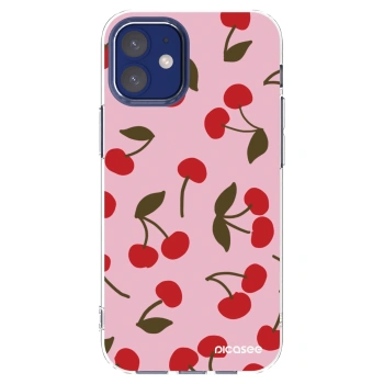 Picasee silikonový průhledný obal pro Apple iPhone 12 mini - Cherry
